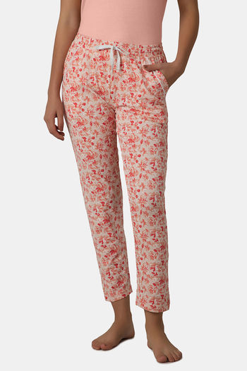 Buy Amante Cotton Elastane Pyjama - Peach Floral Print